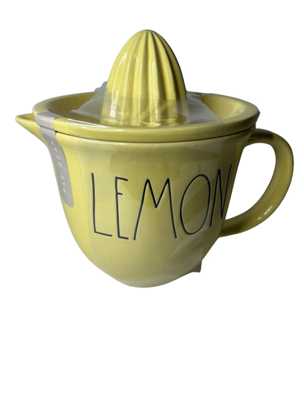 Set Rae Black Dunn with LL Yellow Ceramic Piece Kitchen LEMON 2 Letters Juicer