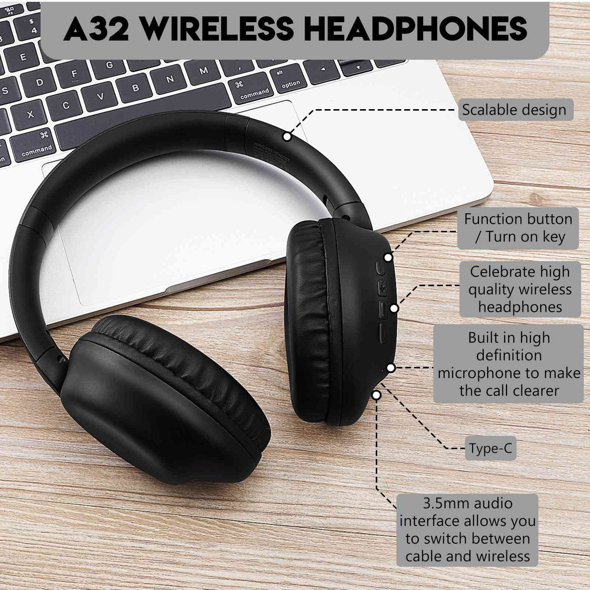High 5G Comfort Over Voice Headphones UrbanX with Bluetooth Deep Resolution Pro ZTE Axon Superior UX35 Earphones with Support Call for Ear Mic Wireless The Stereo Audio, 30 Bass,
