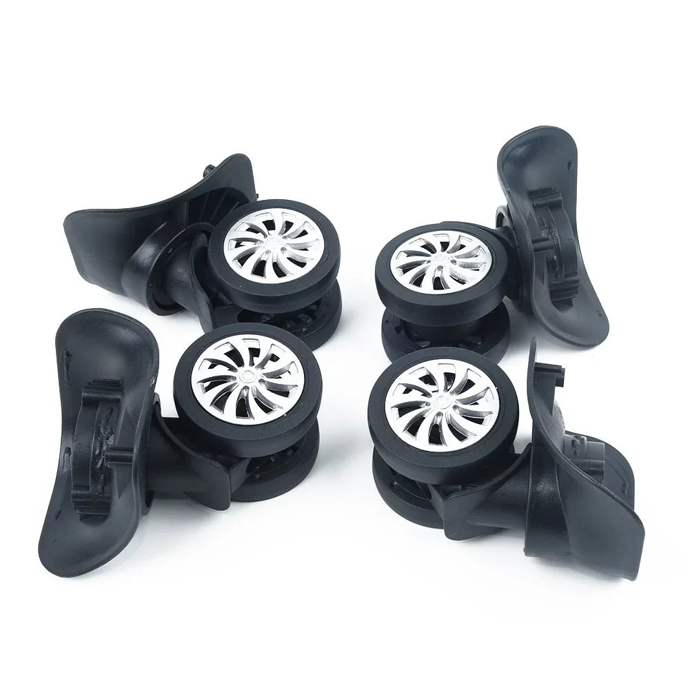 Wheels,4*2.55inch,4Pcs/Set,Swivel Replacement Wheels Luggage Black,Plastic,Dual Universal Roller Suitcase Wheel
