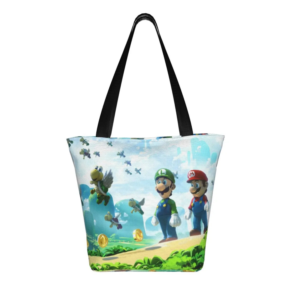 Capacity School Handbag Shoulder Bag Luigi Business Large Super Tote Work Beach Travel Cartoon Women's Shopping Mario For