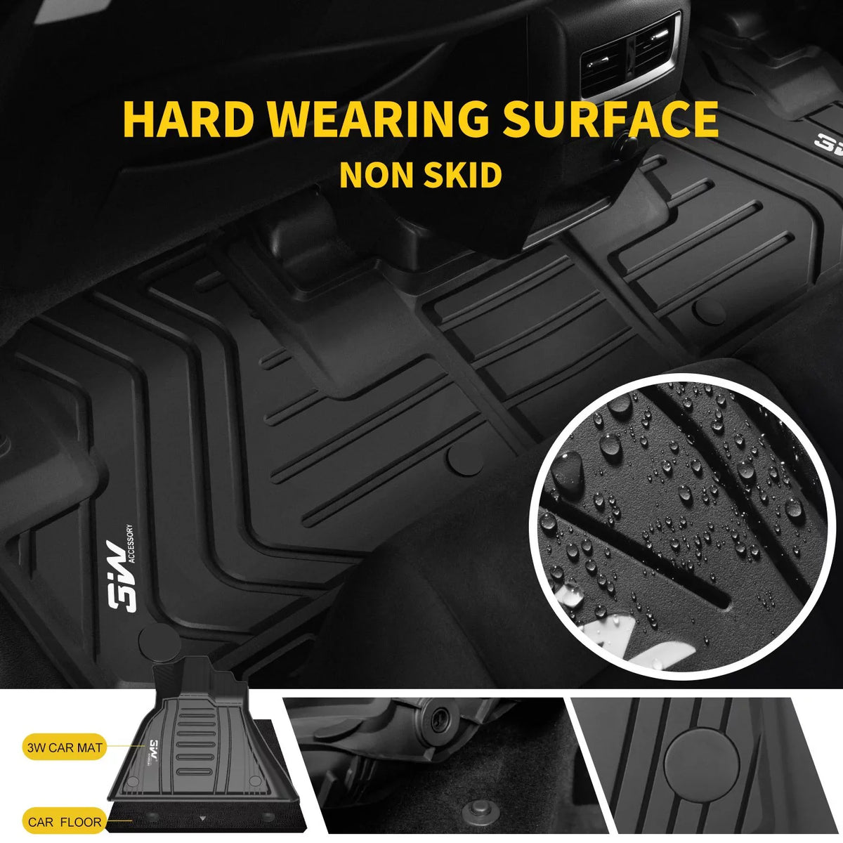 Floor Mats for Floor RX 3W Black Mats Set Fit - with (2016-2020) Odorless Weather Lexus for Duty Car TPE Carpet All Lexus Liner Custom RX450h, Heavy RX350
