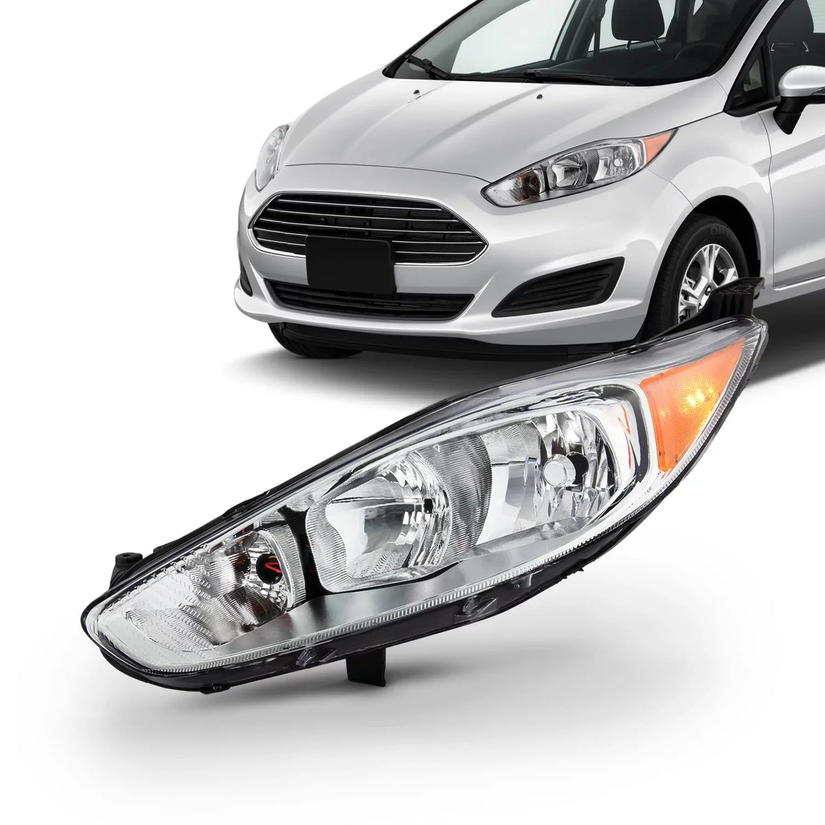 [Halogen Fiesta Driver Sedan 2015 AKKON Headlamp Left Fits Ford 2016 Chrome 2014 Hatchback Type] 2017 Titanium Headlight -