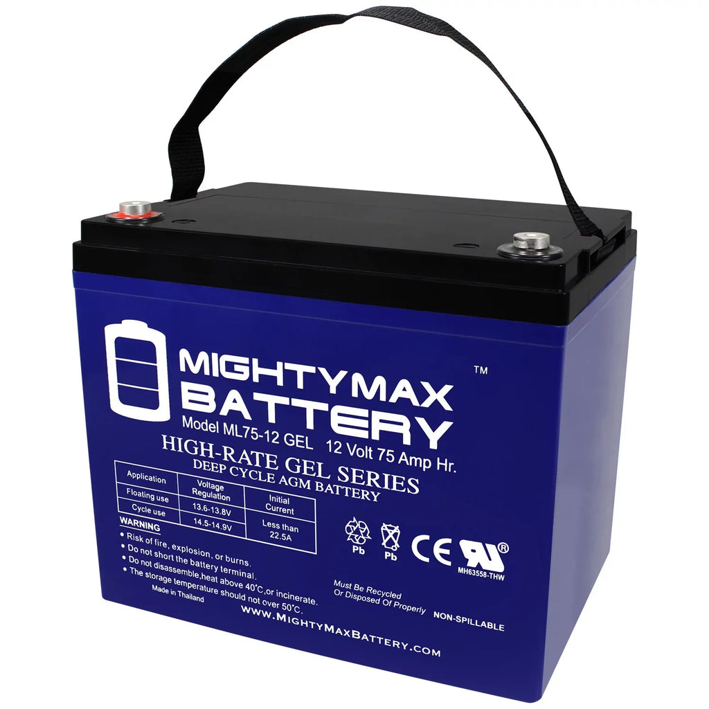 GEL 12V Battery for Quantum Q6000Z,Pediatric, R-4000 Replacement 75AH