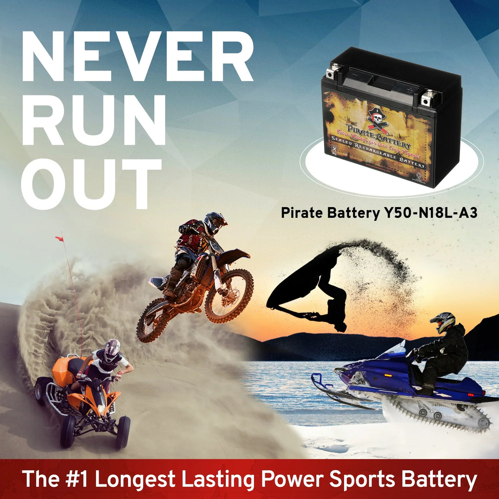 44006 Gtx18l-bs 12 Sports 260 (50-N18L-A3 Volt,20 Battery Power Y50-N18L-A3 CCA) replaces Battery Pirate Ah, M6250h