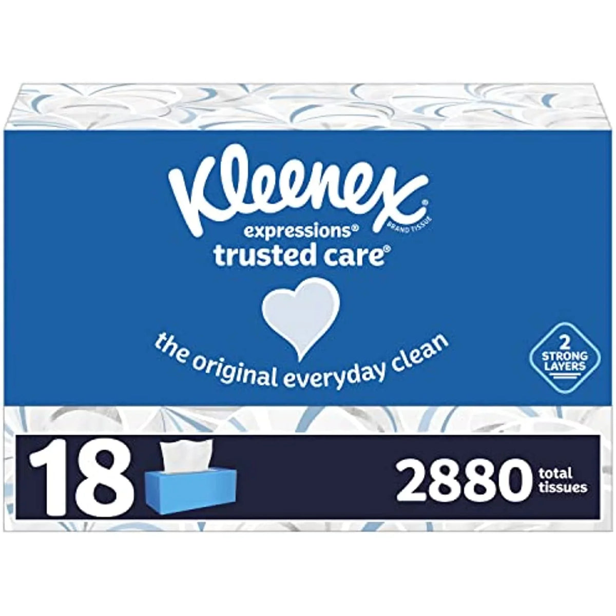 Box, Boxes, 18 Facial Per Care Expressions 2-Ply 160 Tissues) Tissues, Flat Total Tissues Trusted Kleenex (2,880
