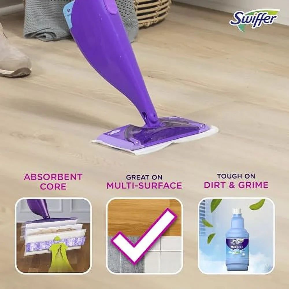 Floor Spray WetJet 24 Mop Swiffer Multi Refill, Pad Cleaner Surface, Hardwood Count