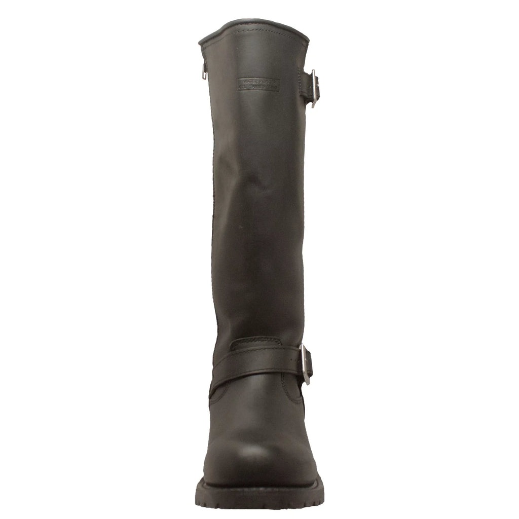 Zipper Black Men's Boot Engineer 16" Biker