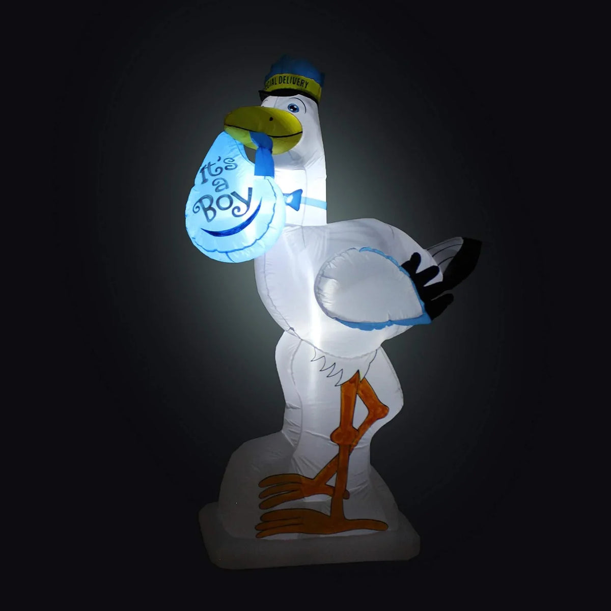 Blue Announcement Party Inflatable Outdoor Boy Indoor Prop Lights Tall Garden Lawn Home Baby 6 Blowup Foot For Special Celebration It's Decoration Baby Stork LED A Lighted Shower Yard Delivery