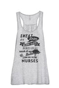 Strong Thread Tank Nurses Large Sport Tank Girls Racerback Grey Top Flowy Sleeveless Women's