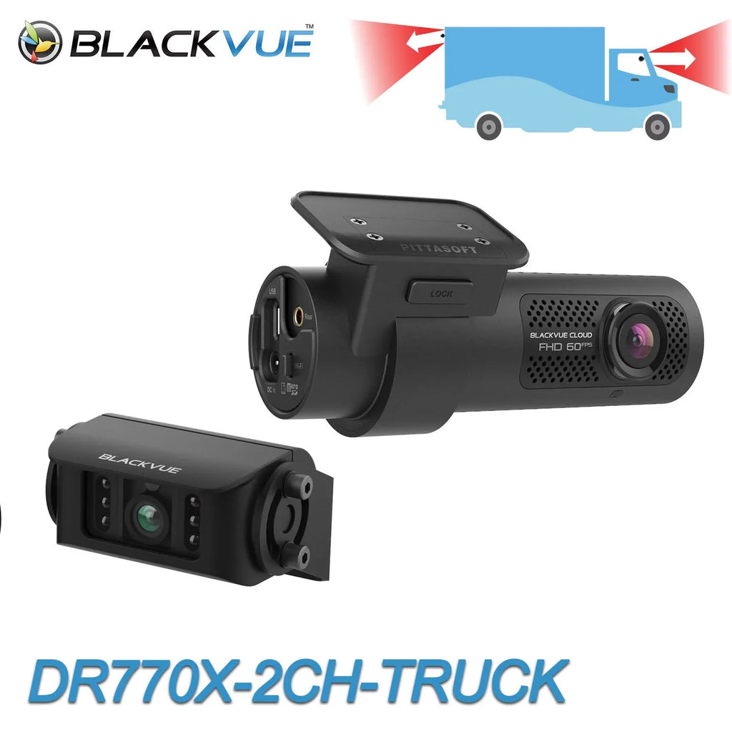 128GB Cam Dash Front & Cloud-Ready Waterproof GPS 1080p | 60FPS + Exterior With Card DR770X-2CH-TRUCK WiFi BlackVue