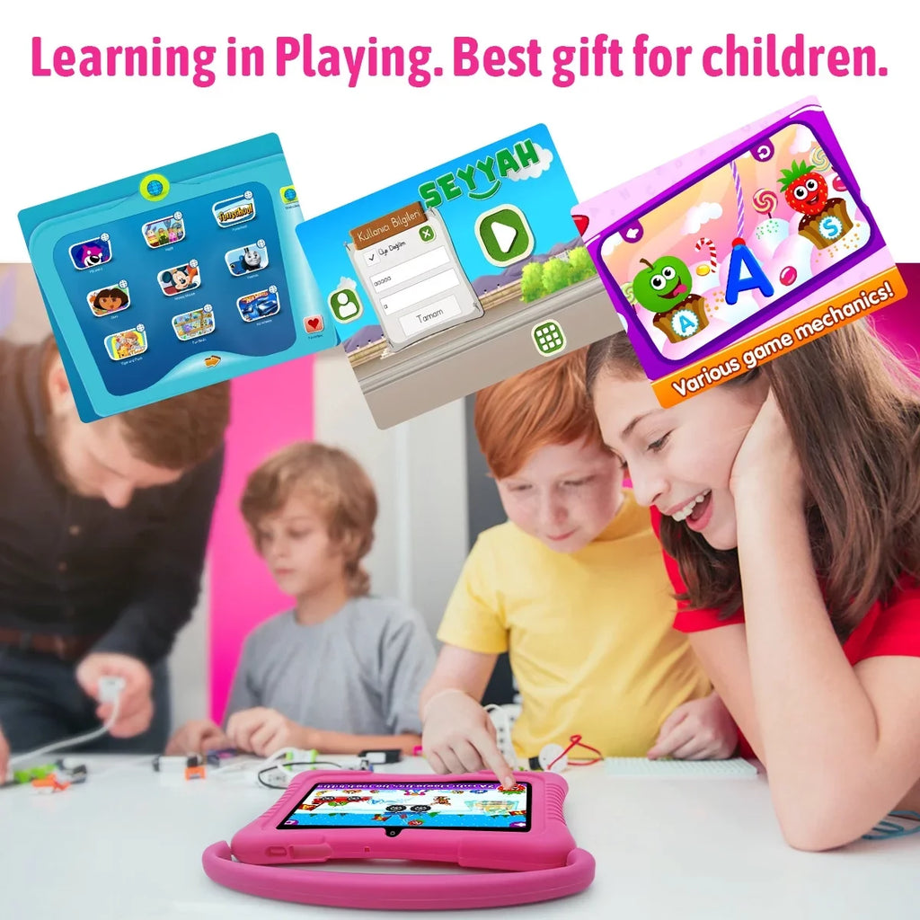 inch Tablet,Antemper Tablet 11 Android Storage,Toddler Pink Dual Kids Play, 7 Bluetooth, Tablet,32GB HD Camera,Google Wifi,Parental Control, with Learning Tablet,Kids Kids