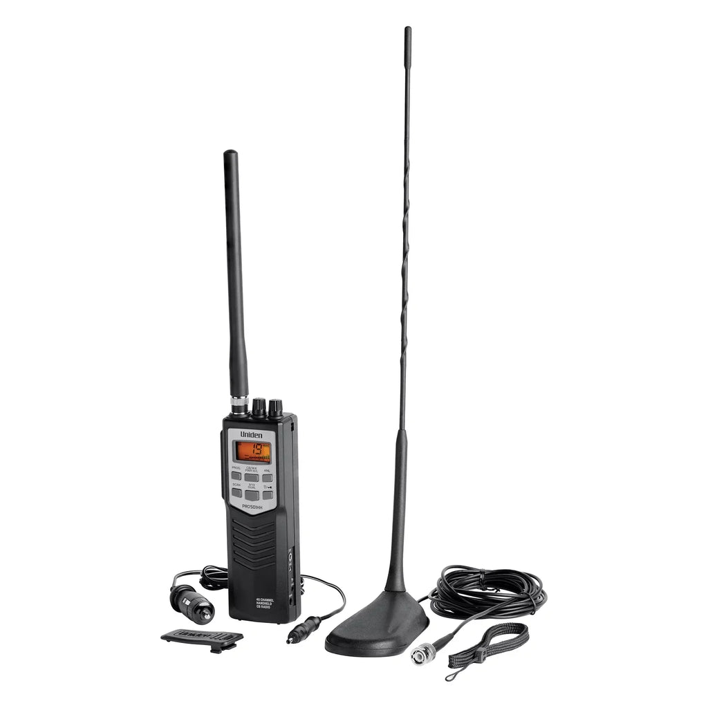 PRO501TK Magnet-Mount PRO501TK 40-Channel Uniden CB Handheld Series Black, with Antenna, Radio Pro