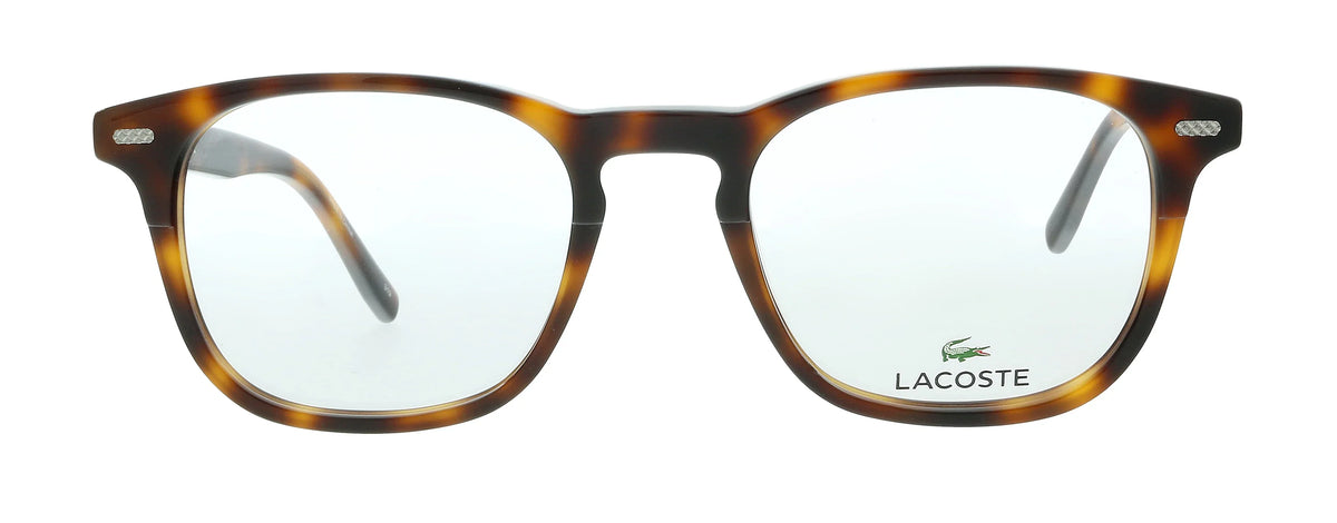 Lacoste Modified L2832 Rectangle Havana Eyeglasses mens 214 for