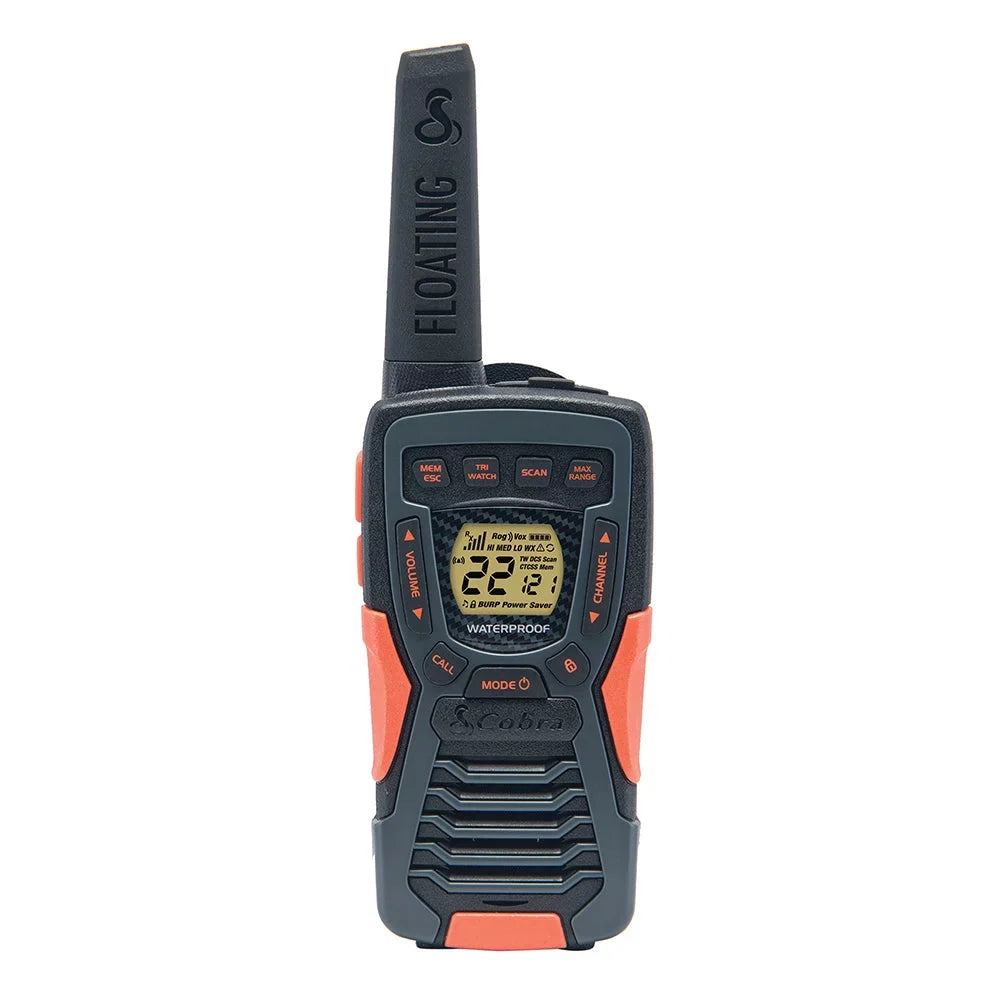 Adults Channels, Range Walkie CAMO (2-Pack) Radio Floats, 37-Mile Rechargeable, Waterproof ACXT1035R 22 Two-Way FLT Talkies - Cobra Set for Long