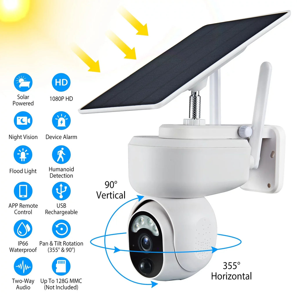 Camera Color Outdoor Battery WIFI Powered Audio Night Home Camera 1080P Siren Light Vision Detection Surveillance for Human iMounTEK Flood Wireless Security Solar 2-Way