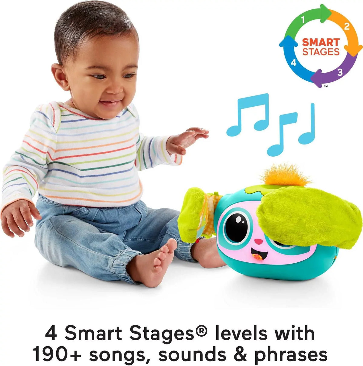 Toddler Rovee Toy Baby with Lights, Toy Learning Rollin’ Child and Preschool and Music Fisher-Price