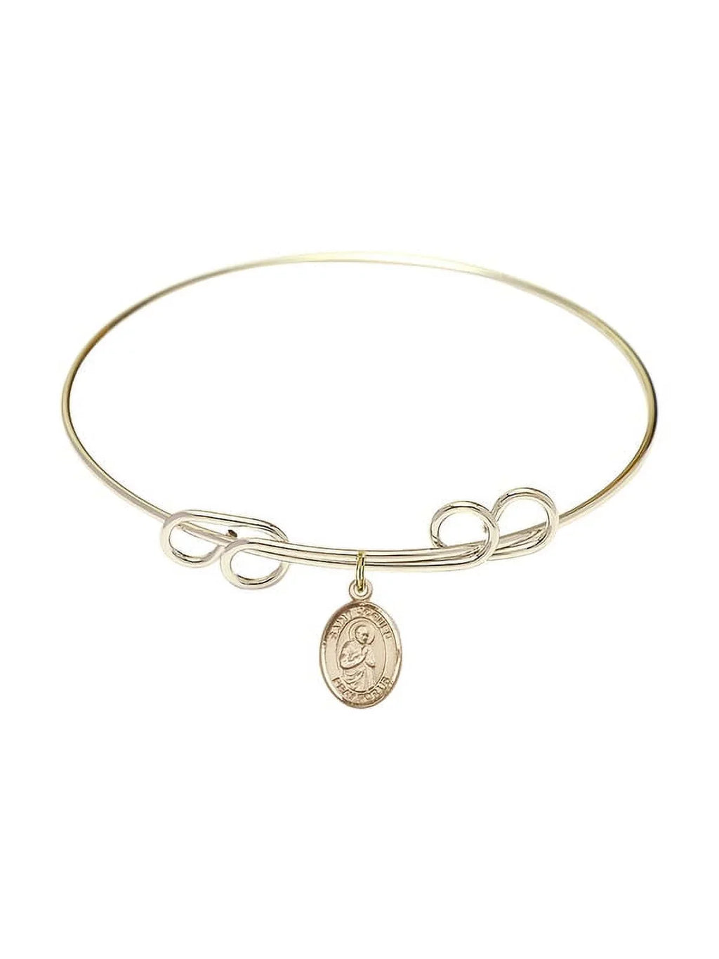Isaac Double 8 Bangle Jogues in inch Loop Bracelet w/ St. Round Gold-Filled