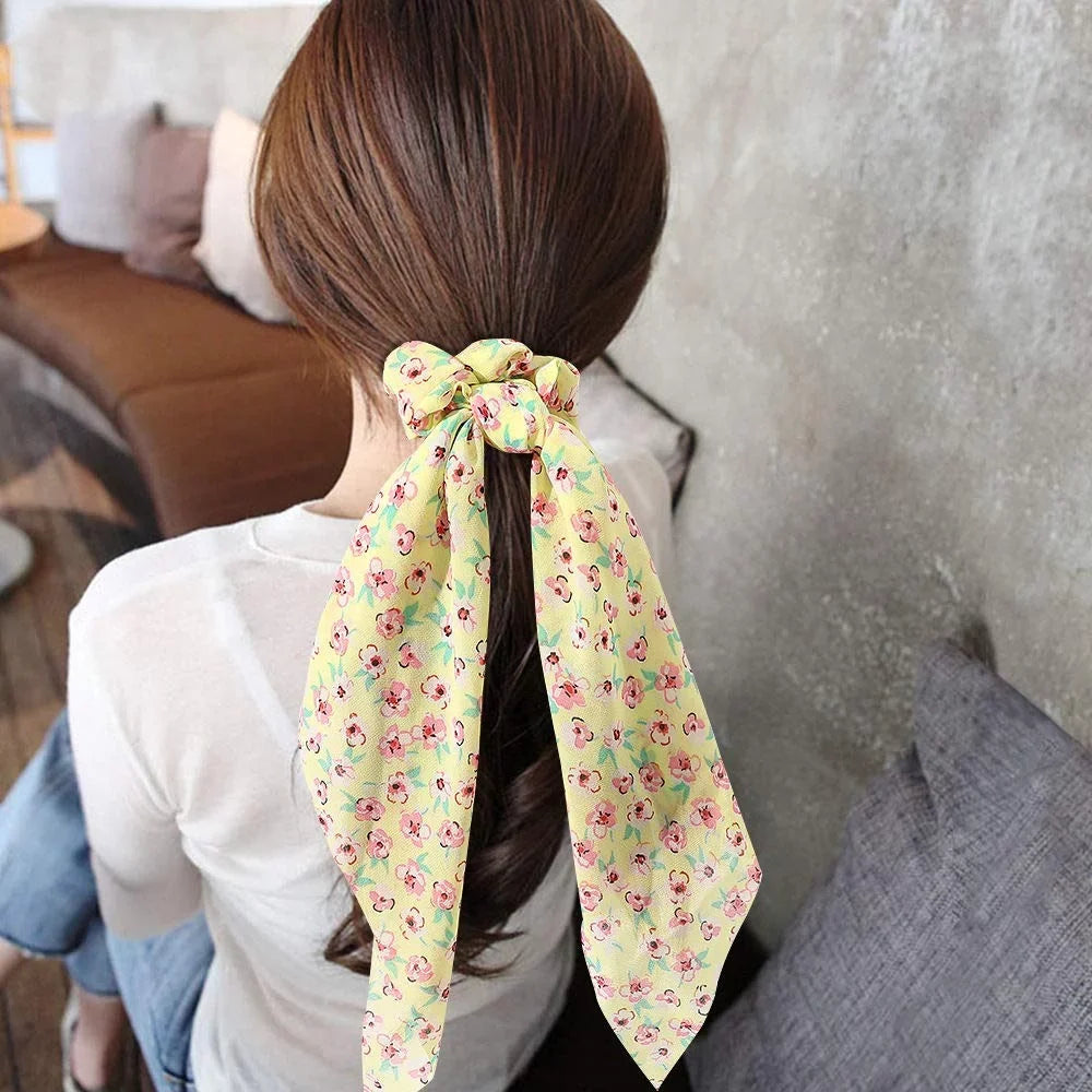 Holder, Polka Hair Girls for Dot Tails Scrunchy, 3 Bands, Women Scarf Scarf Satin Elastics Packs Scrunchies, Hair (Style12) Long Scarves, Bowknot Flower Silk Donut Daisy Ties Ponytail Hair