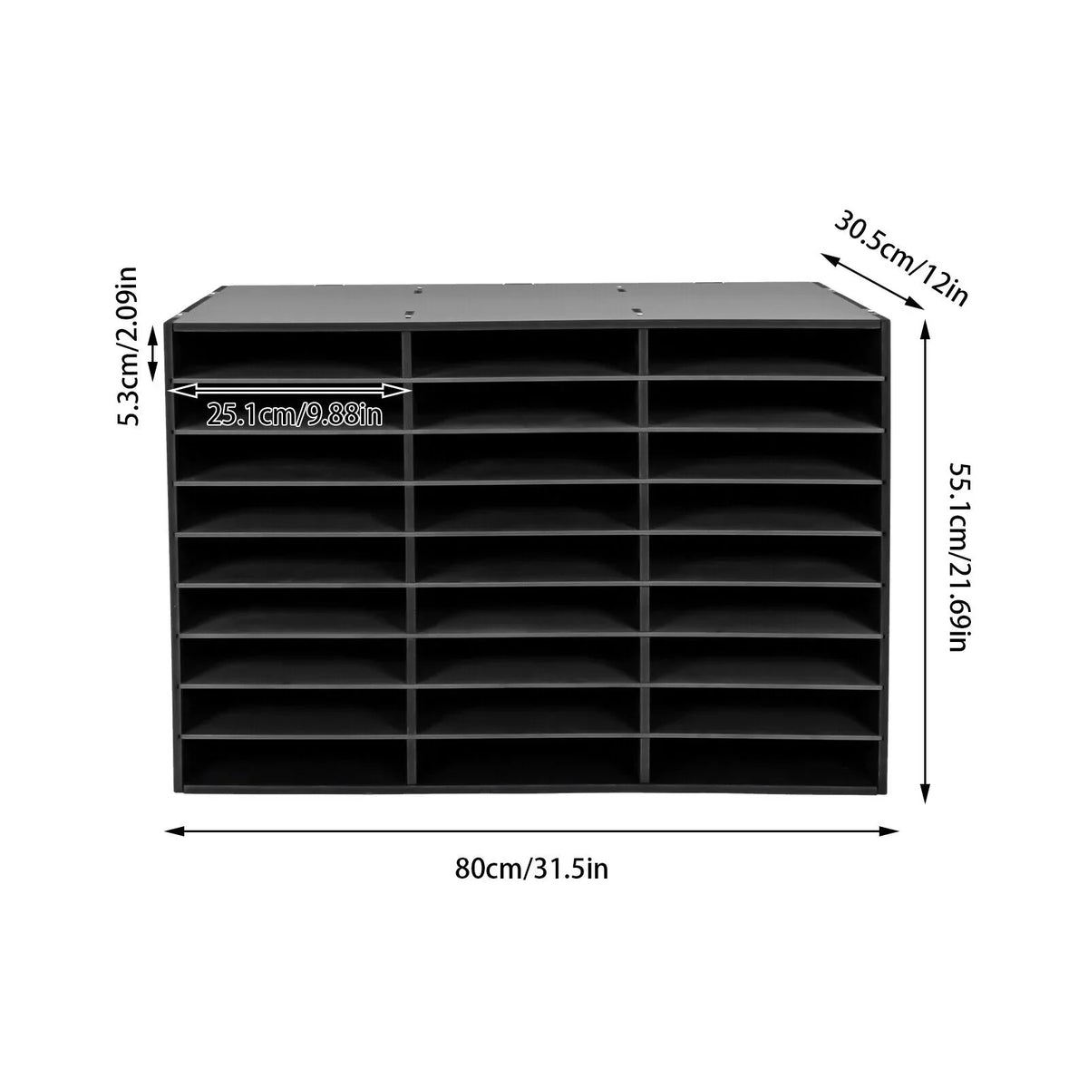 Literature 27 Slots Holder Design Sorter Organizer File Paper Storage Mail Open