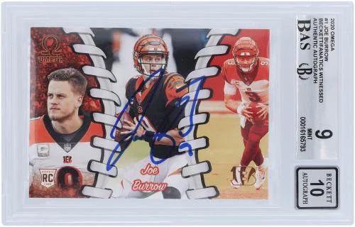 Burrow Certified Joe Rookie Card Witnessed Authenticated Autographed Subgrades Panini Bengals #0-1 Fanatics - - 2020 Omega 9/10 Cincinnati Fanatics 9.5,8.5,9,9.5 Beckett Authentic
