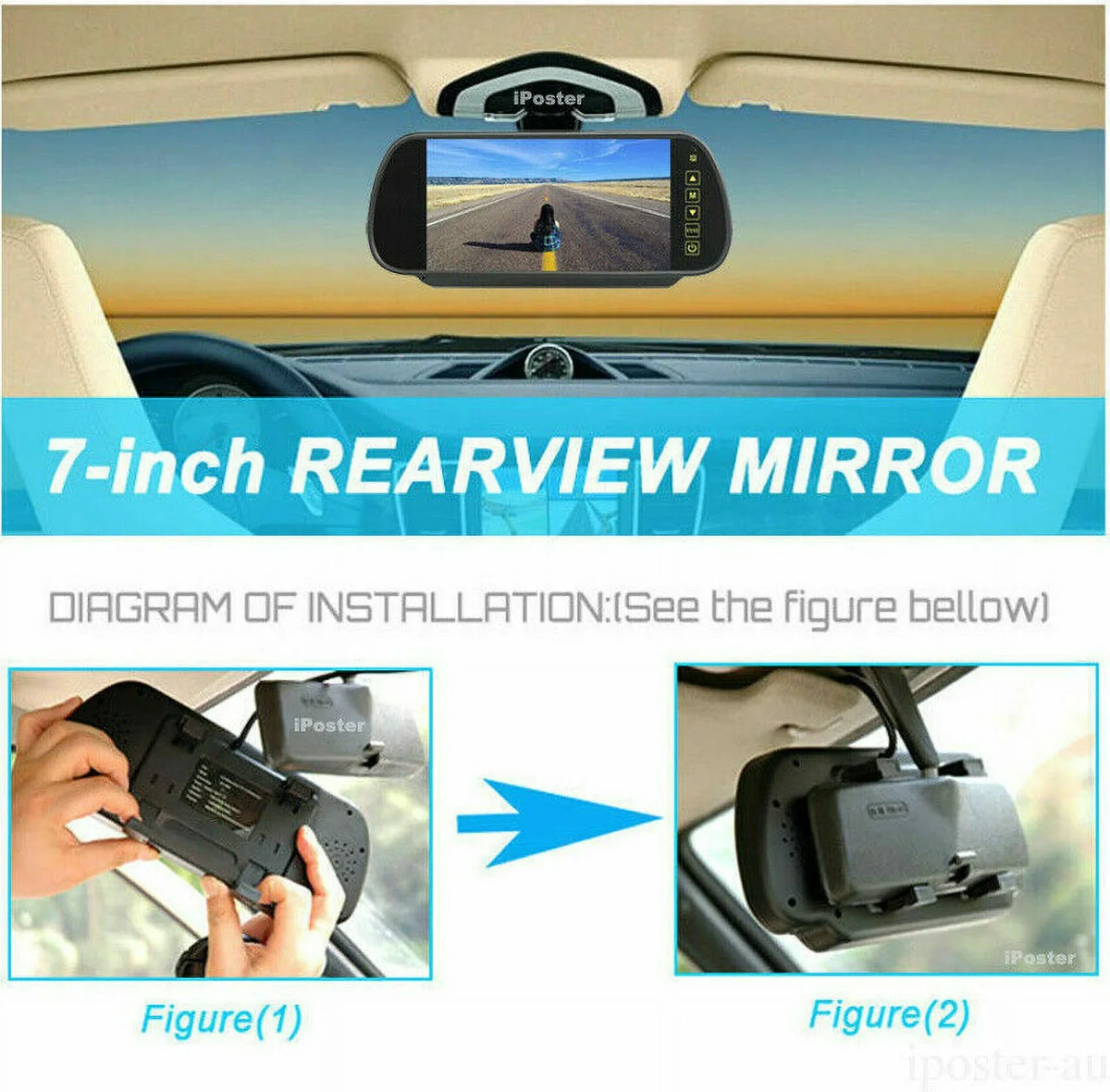 Monitor Vision 7" Wireless Backup View Camera Parking Rear Night Car System HD