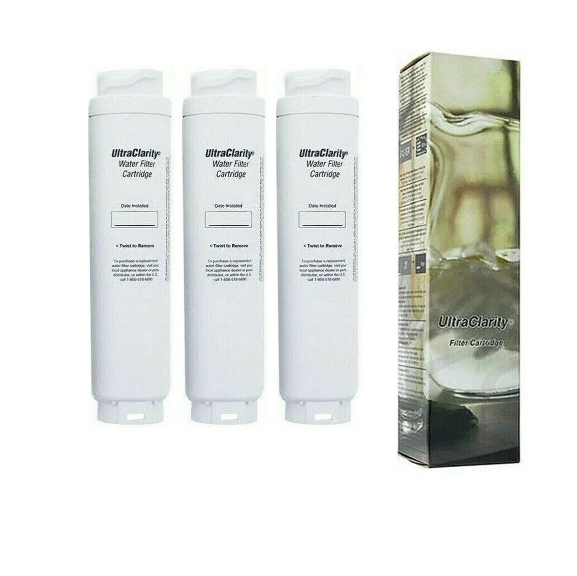 9000 Sealed UltraClarity 705475 777508 Filter 3 Water Pack New Bosch Refrigerator Cartridge