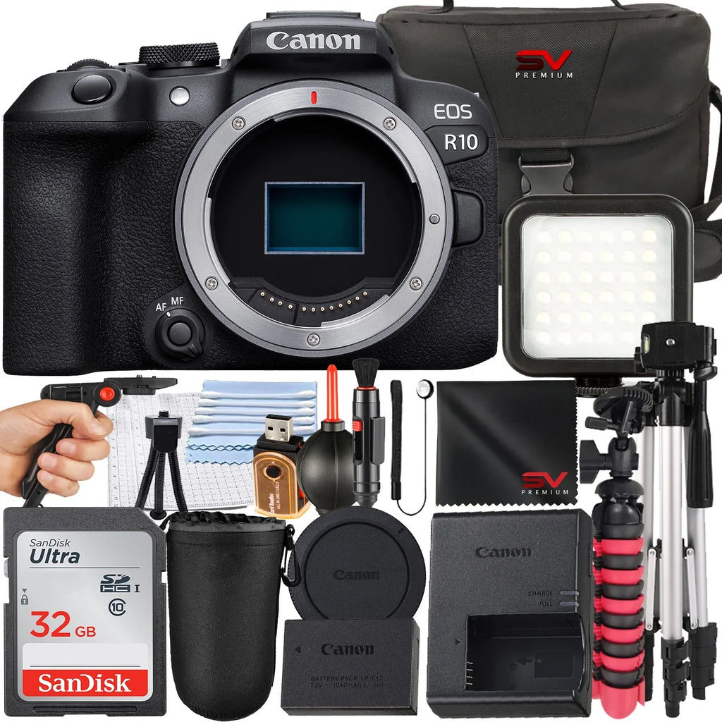 Mirrorless Card 32GB SanDisk + Memory Camera Only) + (Body Tripod Bundle SV R10 Case EOS Premium Accessory with + Canon
