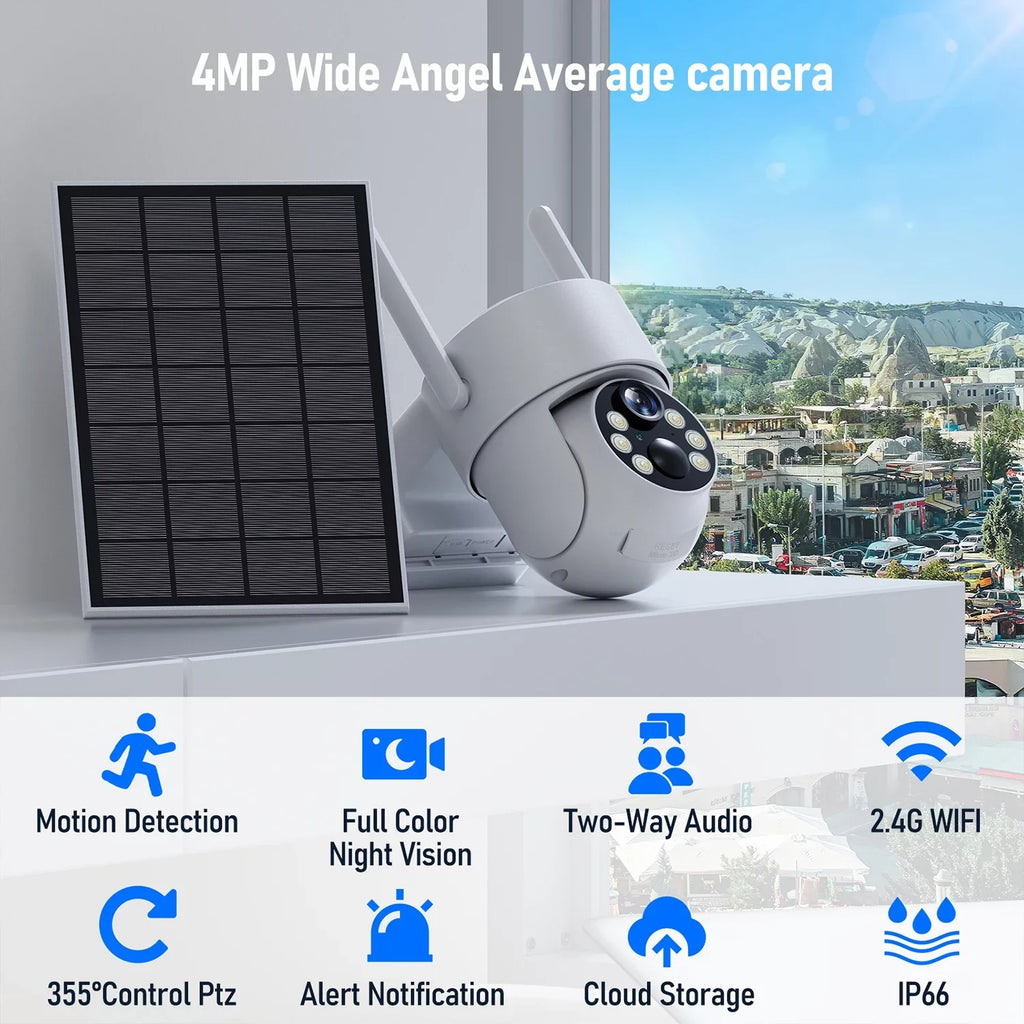 Toguard Outdoor Camera Camera Dome Solar Wireless Security 2K/4MP SC21 WiFi PTZ