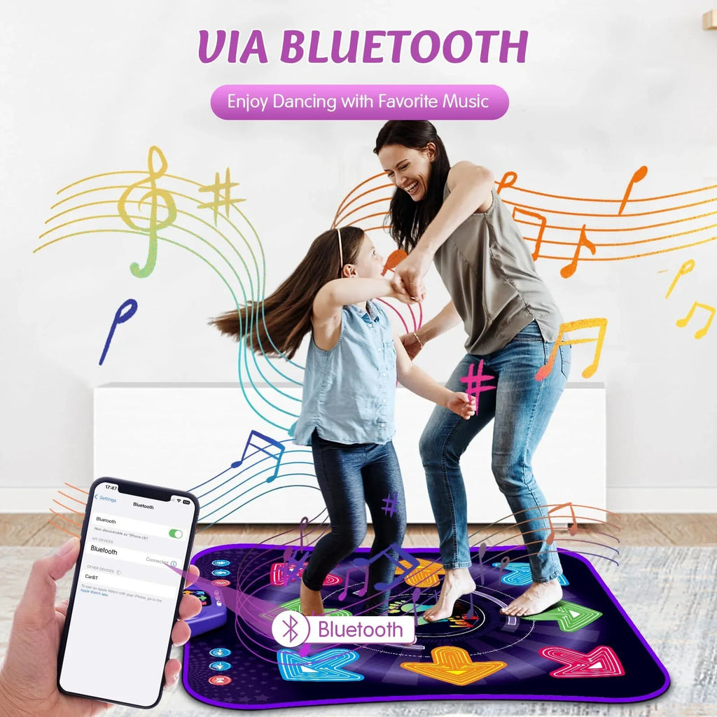 for Easter Light 5 9 Year Year 3 Game Kids, 4 Modes, PAFOLO Dance Pad Mat & Dance with Wireless Xmas Music 8-Buttons 6 Boy 5 Old 8 Girls Bluetooth, Old 3-12 Gifts for Toy Up Toys with Dance 7 10+