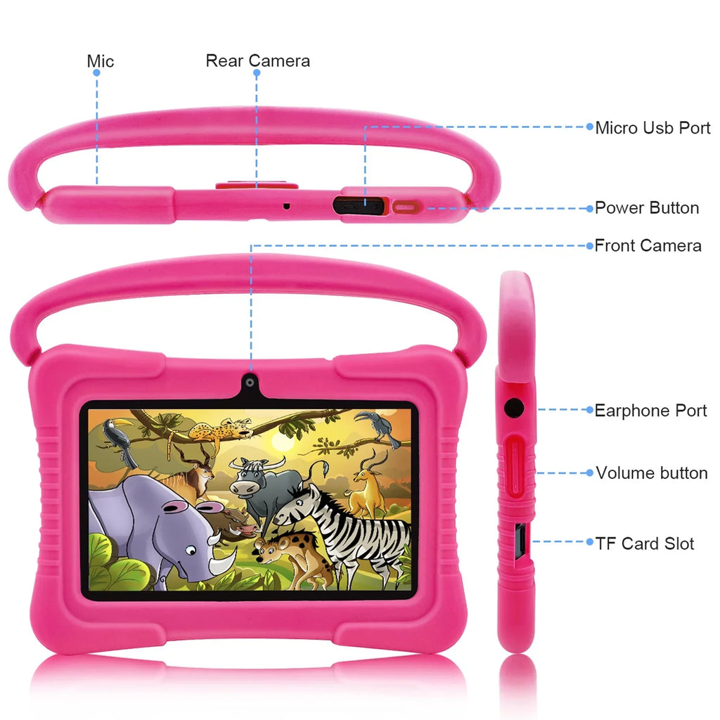 inch Tablet,Antemper Tablet 11 Android Storage,Toddler Pink Dual Kids Play, 7 Bluetooth, Tablet,32GB HD Camera,Google Wifi,Parental Control, with Learning Tablet,Kids Kids