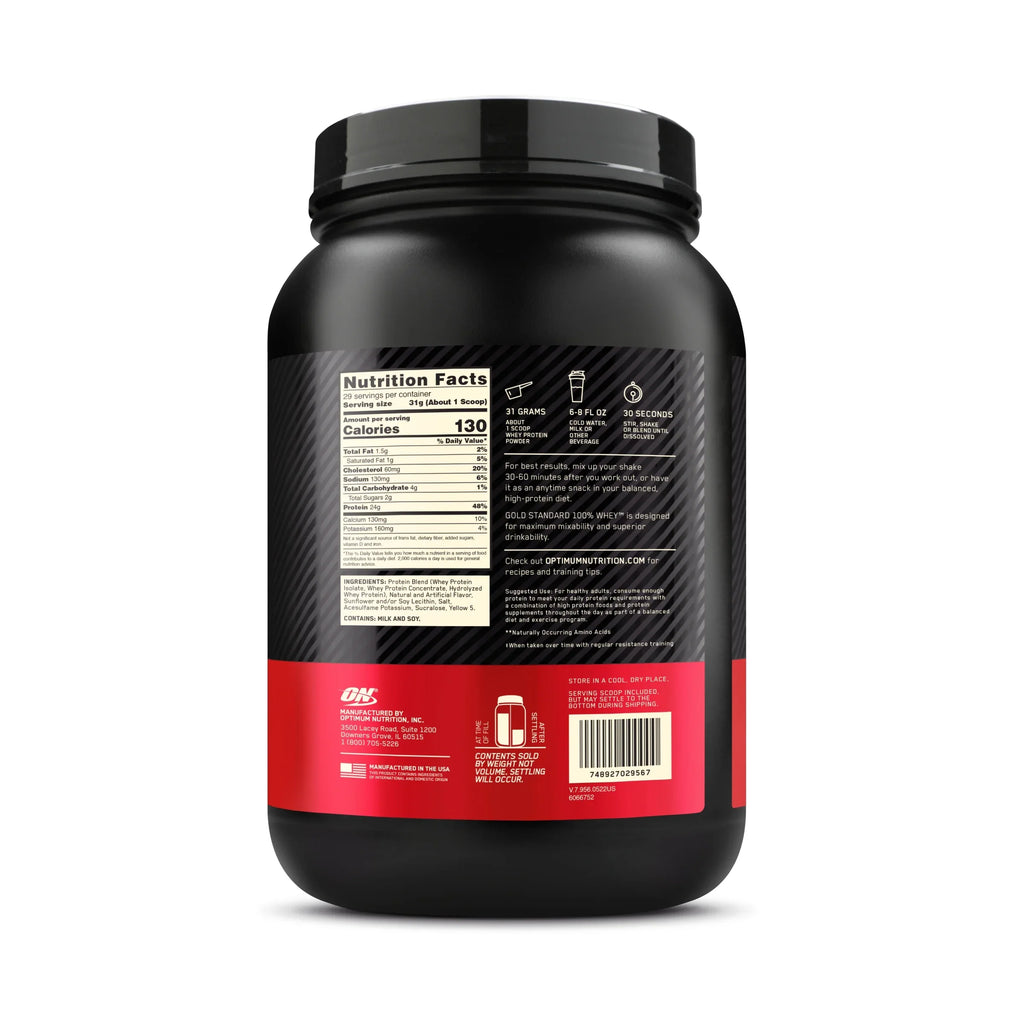 29 2 Gold Cream, Powder, lb, Servings Nutrition, Optimum 100% Protein Banana Standard Whey