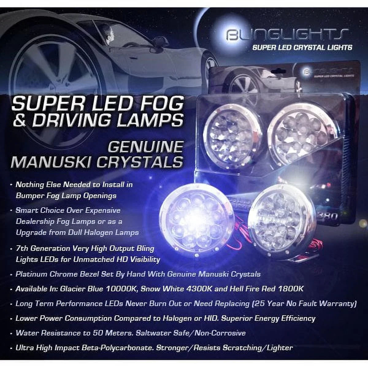Lamps For Lights 2009 2006 LED Kit 280 Driving R171 2007 SLK SLK280 Fog 2005 Foglamps Mercedes 2008