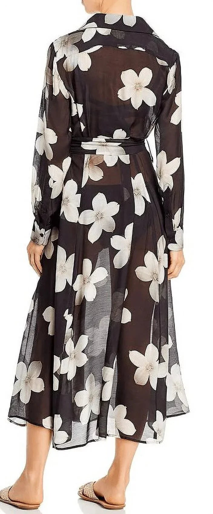 Floral Maxi Shirtdress BLACK/WHITE Ralph Cover-up, X-Large US Lauren Villa