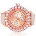 Rose Gold Diamonds Piece Function W/Date Celebrity Rodeo Tone Inspired Iced Watch Exclusive Jo Custom Lab Khronos Time Out