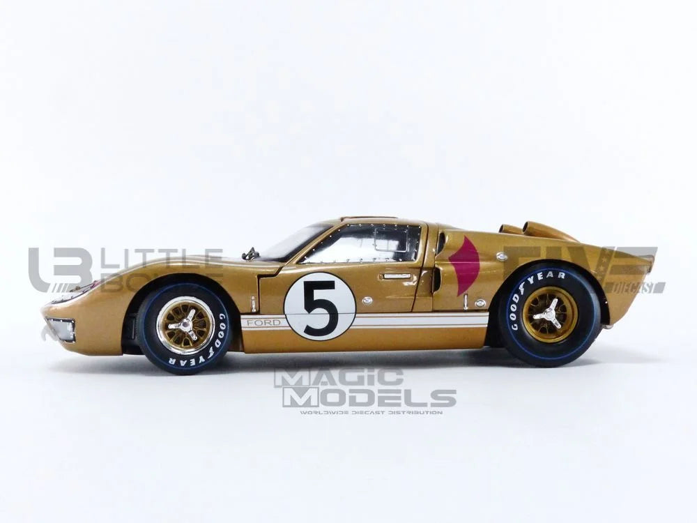 by Model GT-40 Collectibles Car Mans Ford Le #5 1966 MK Diecast II Shelby 1/18 Gold