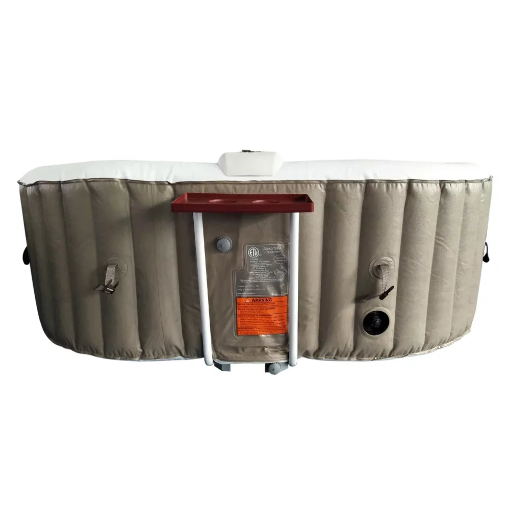 with Inflatable Tub Hot 2 145 Person Jetted Gallon Brown Cover ALEKO Oval
