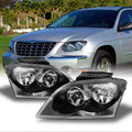 Pair Front Headlights Chrysler SUV Bezel Right Pacifica Left Replacement + - Black Lamps For AKKON Headlamp