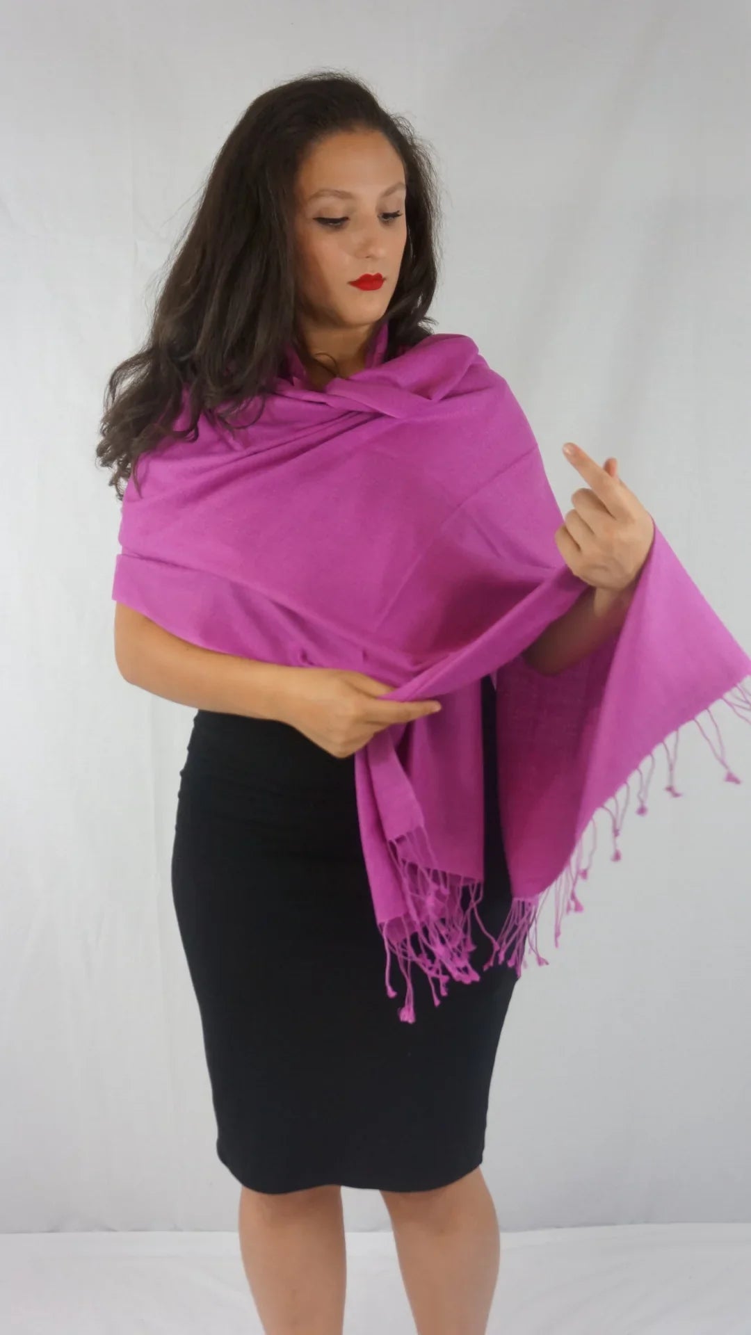 Shawl) Shawl/Shawls/Scarf/Scarves/Wrap/Stole/Muffler/Cape/Ruana/Blanket/Throw/Pashmina Shawl/Cashmere Regular (Raspberry Scarf/Wool/Silk
