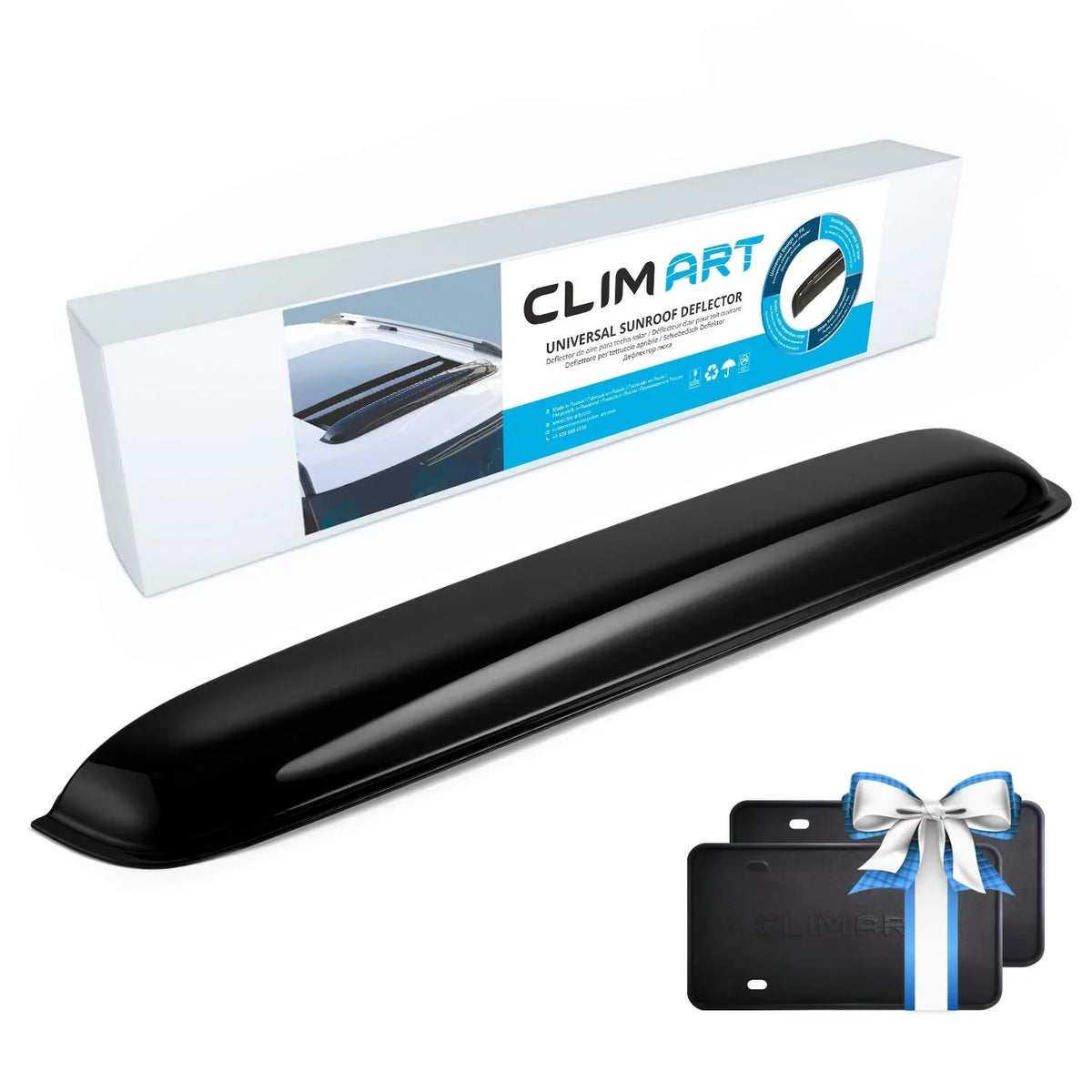 Moonroof Adhesive Sunroof, - ART - Top Wind Deflector Universal Tape-On SR01001 Guard/Rain 35.6" Shade Guard - Wind Sunroof CLIM Profile Guard Low Visor Roof Visor Durable Incredibly Moonroof