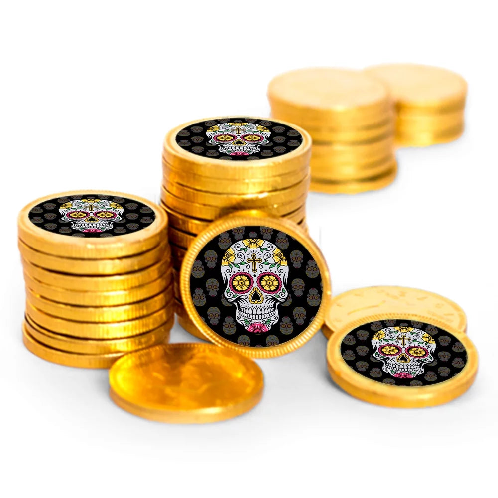 los Favors Day Día Chocolate 84 - Gold of Pcs Candy Coins Party - Dead de Foil the Muertos