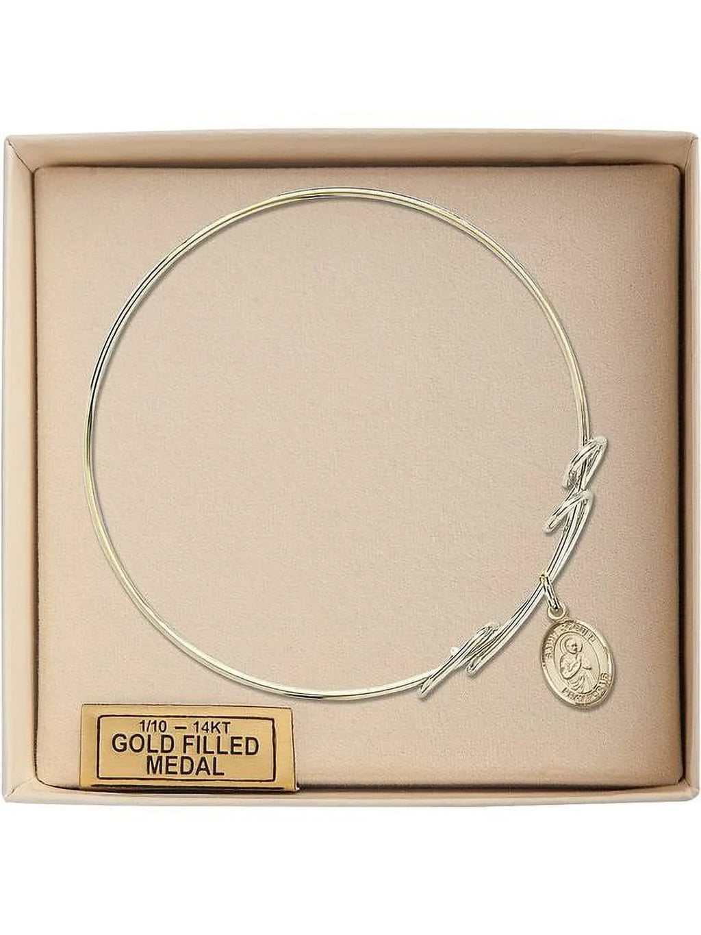 Isaac Double 8 Bangle Jogues in inch Loop Bracelet w/ St. Round Gold-Filled