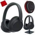 WH-CH720N/B Headphone Pro Case Cleaning Cloth Stand Gear Noise Black Microfiber Deco + Cancelling Audio Wireless + Bundle Hard with Sony Headphone,