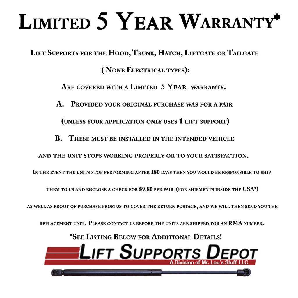 Lift Tailgate 2002 Dodge - Depot 2000 2001 1998 Shock 1999 2 PM3764-a Durango Gas Supports. Compatible Supports with 2003 Qty Liftgate to