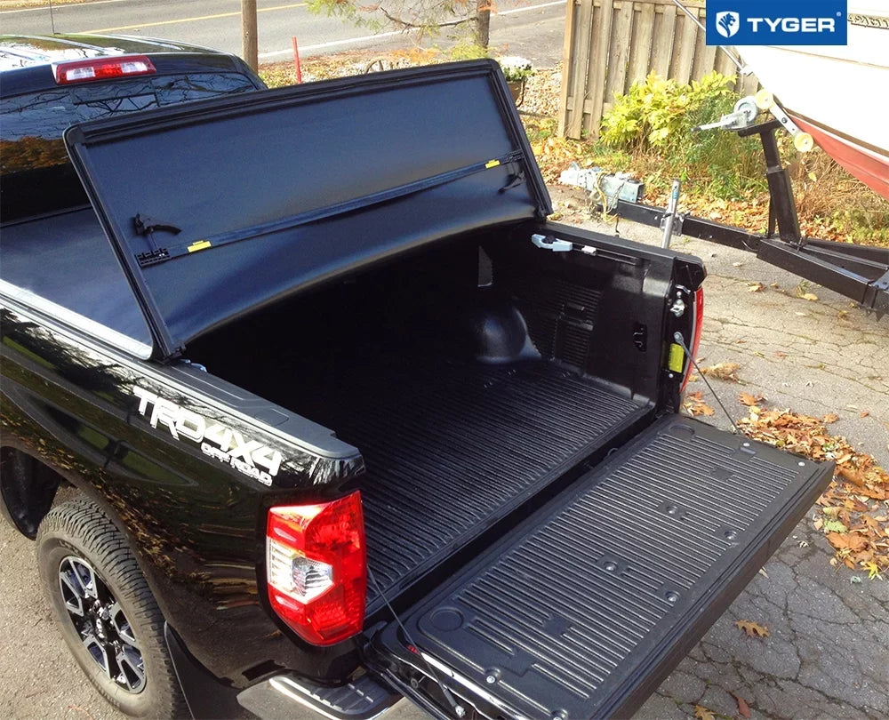 | 6.5' Bed Vinyl Tundra T3 Tyger TG-BC3T1033 | Toyota Cover Truck Compatible 2007-2013 with Tri-fold | Tonneau Bed Soft Auto