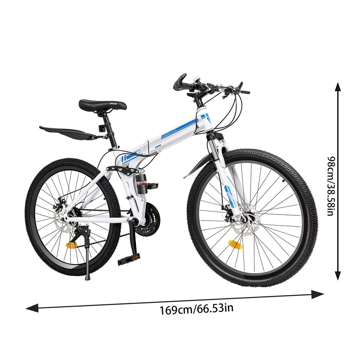 26" School Bike Bicycle Bikes Disc Brake Men Folding Dual SHZICMY Speed 21 Mountain MTB