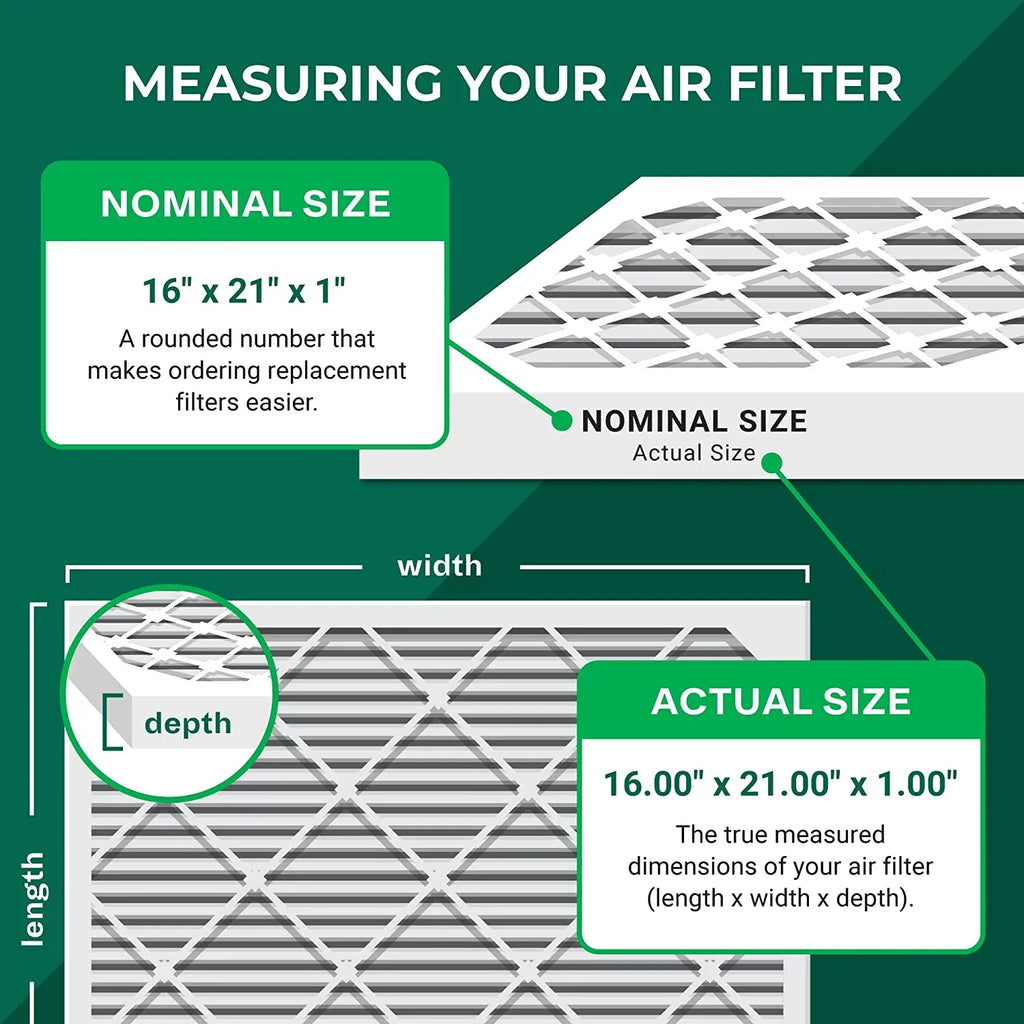 13 Furnace Filterbuy Air HVAC (4-Pack) 16x21x1 Pleated MERV AC Filters
