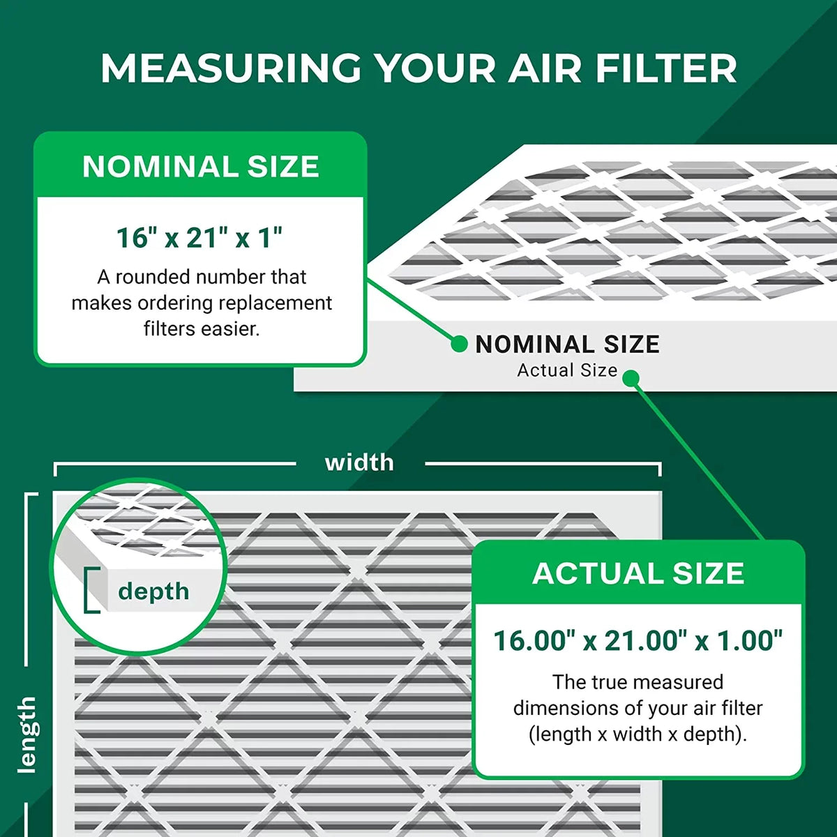 13 Furnace Filterbuy Air HVAC (4-Pack) 16x21x1 Pleated MERV AC Filters