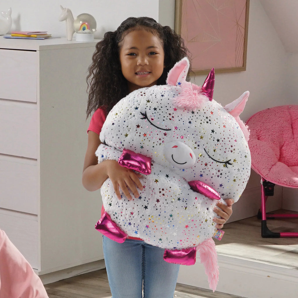 Happy One, Sleeping in Unicorn Pillow Nappers Plush and Toy Sack