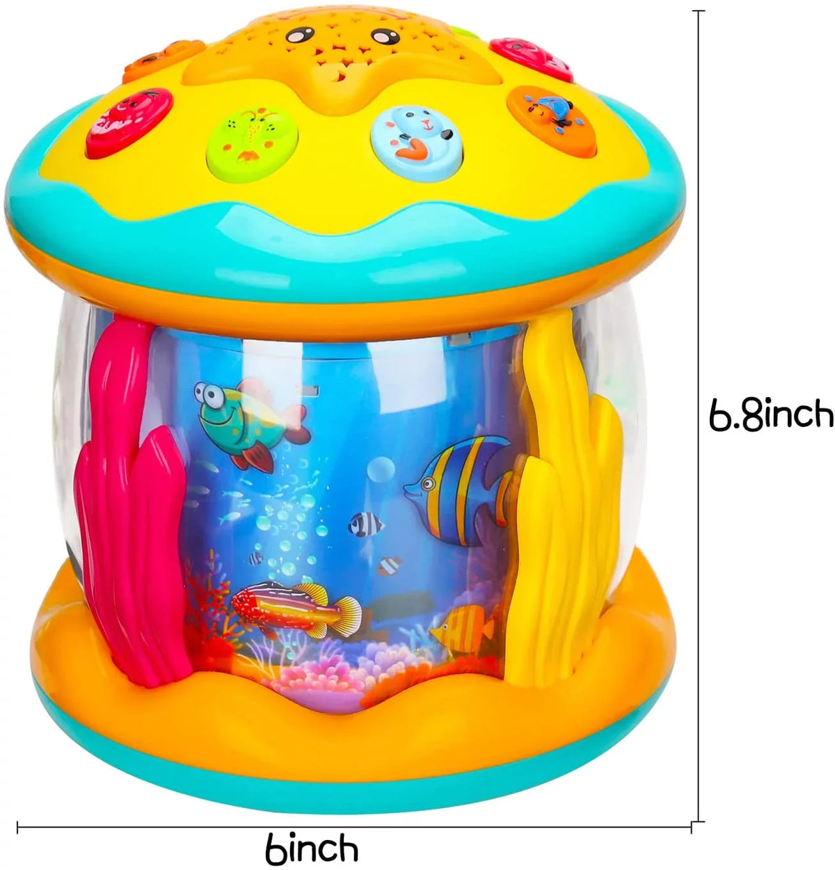 Projector Months Baby Musical 4 ISHANTECH 12 1 Rotating Up Toys to Ocean Toys Light Crawling in 6 Tummy Time Learning