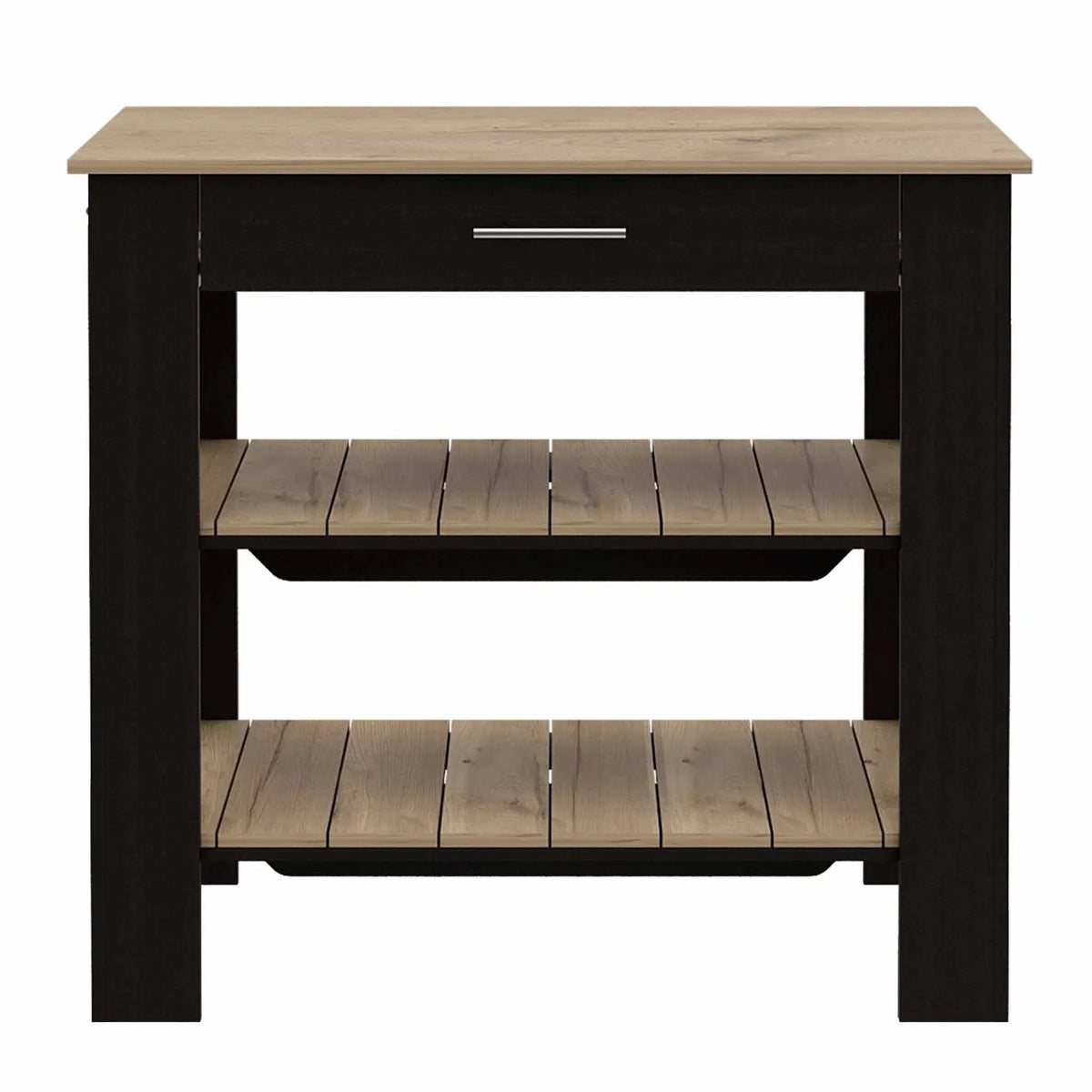 Kitchen Product Island, Assembled Boahaus Oak Light Reims / Height Wengue in, Black 37